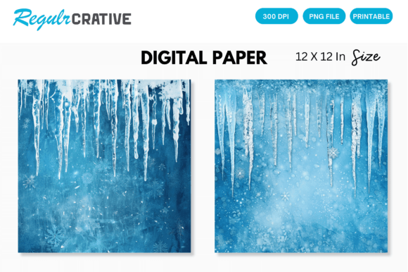 Download Frozen Winter Ephemera Digital Paper - Premium Resources