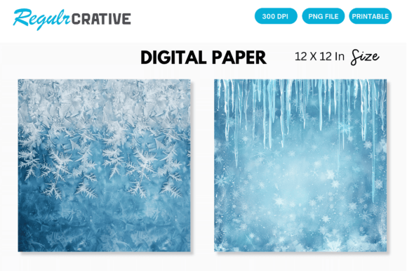 Download Frozen Winter Ephemera Digital Paper - Premium Resources