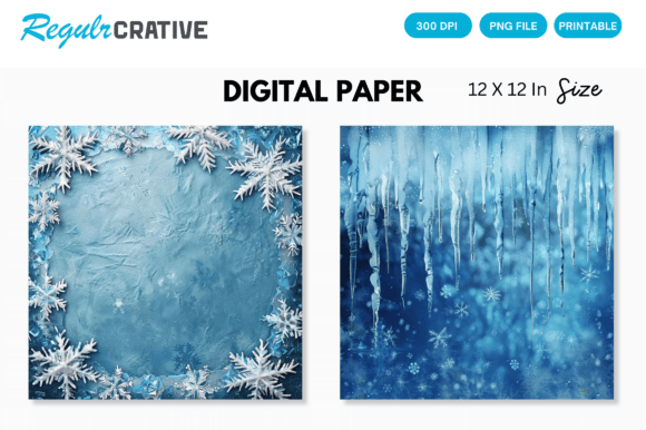 Download Frozen Winter Ephemera Digital Paper - Premium Resources