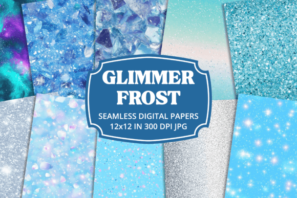 Download Glimmer Frost Blue Winter Glitter Paper - Premium Bundle